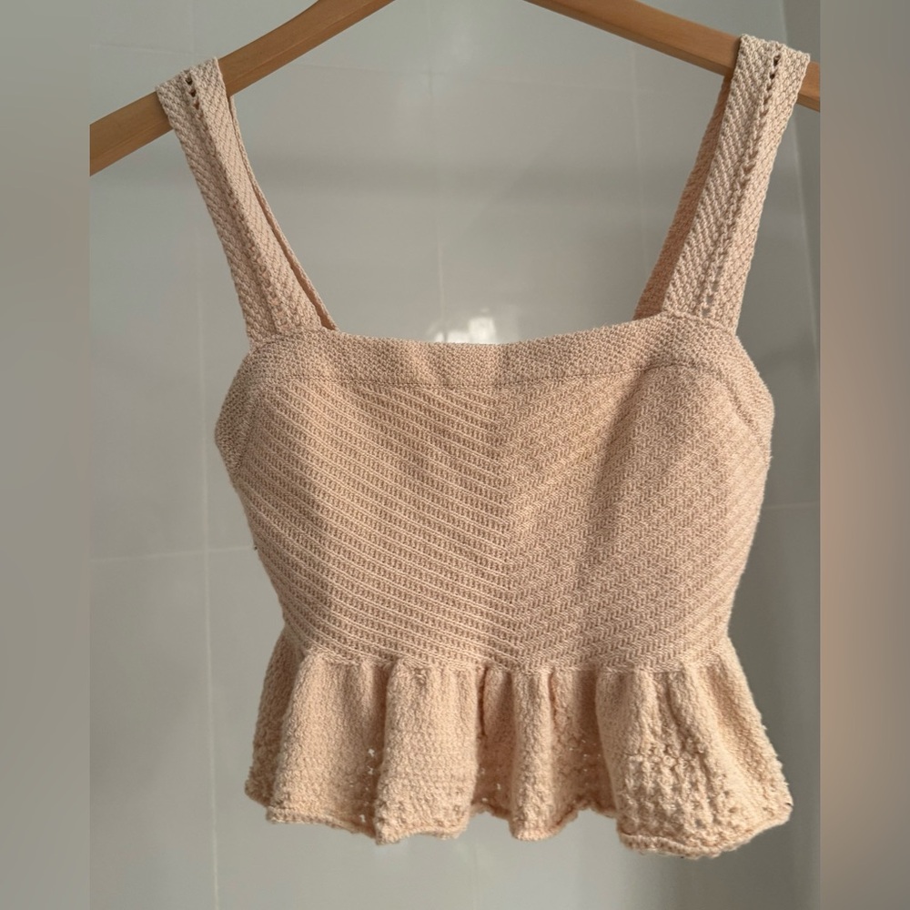 A.L.C. Cream Textured Knit Top